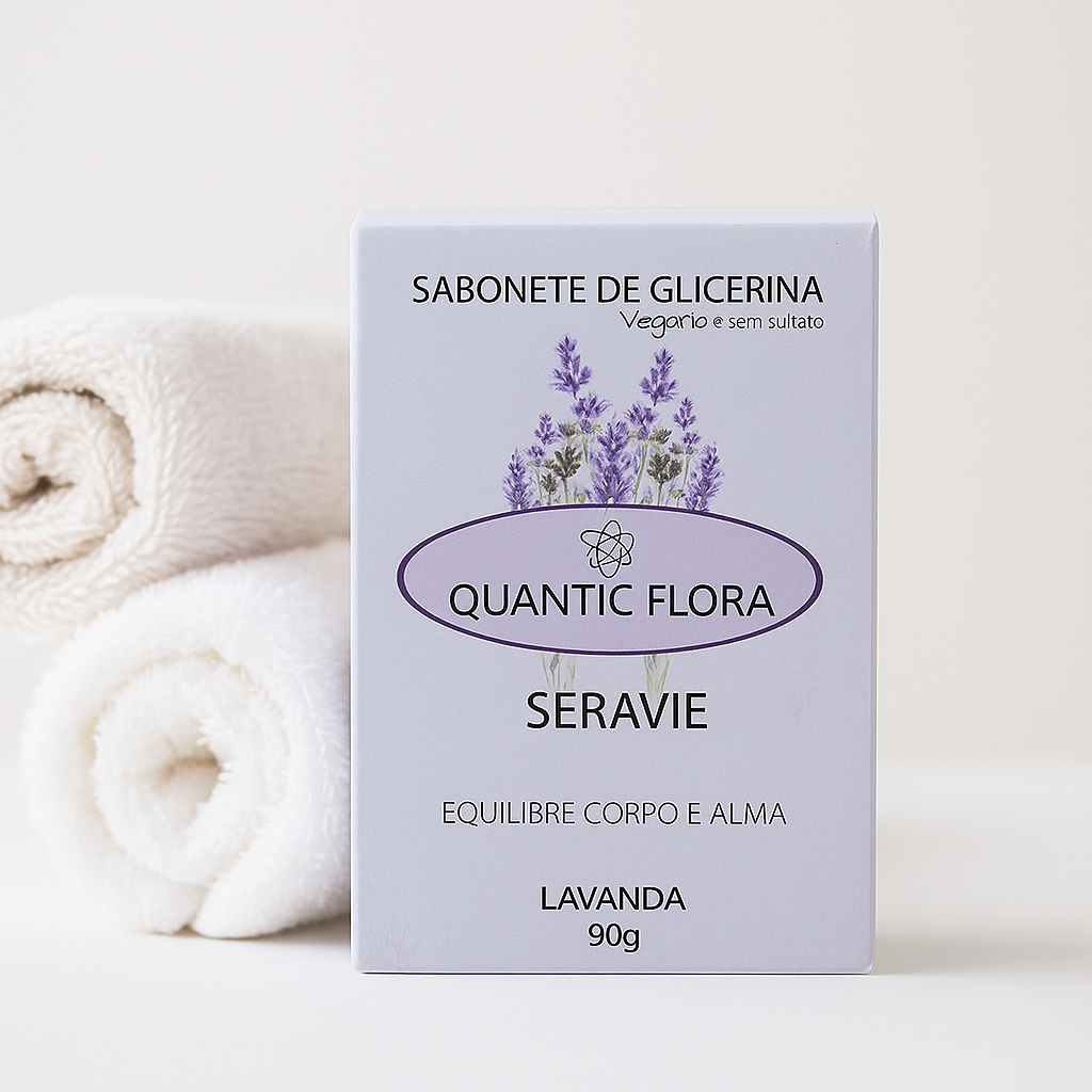 SABONETE DE GLICERINA VEGETAL LAVANDA - SERAVIE -COM ÓLEO ESSENCIAL- SEM SULFATO