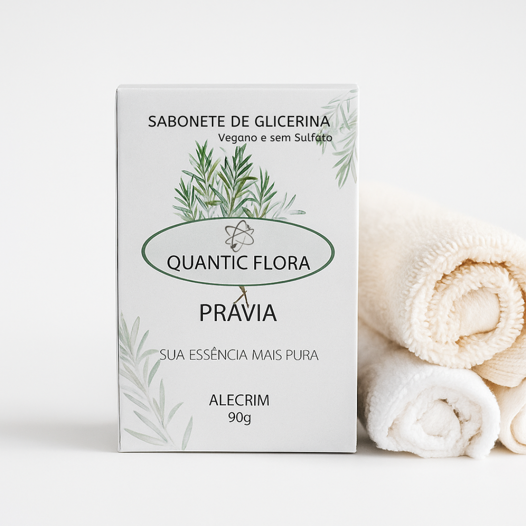SABONETE DE GLICERINA VEGETAL ALECRIM - PRAVIA - COM ÓLEO ESSENCIAL -SEM SULFATO