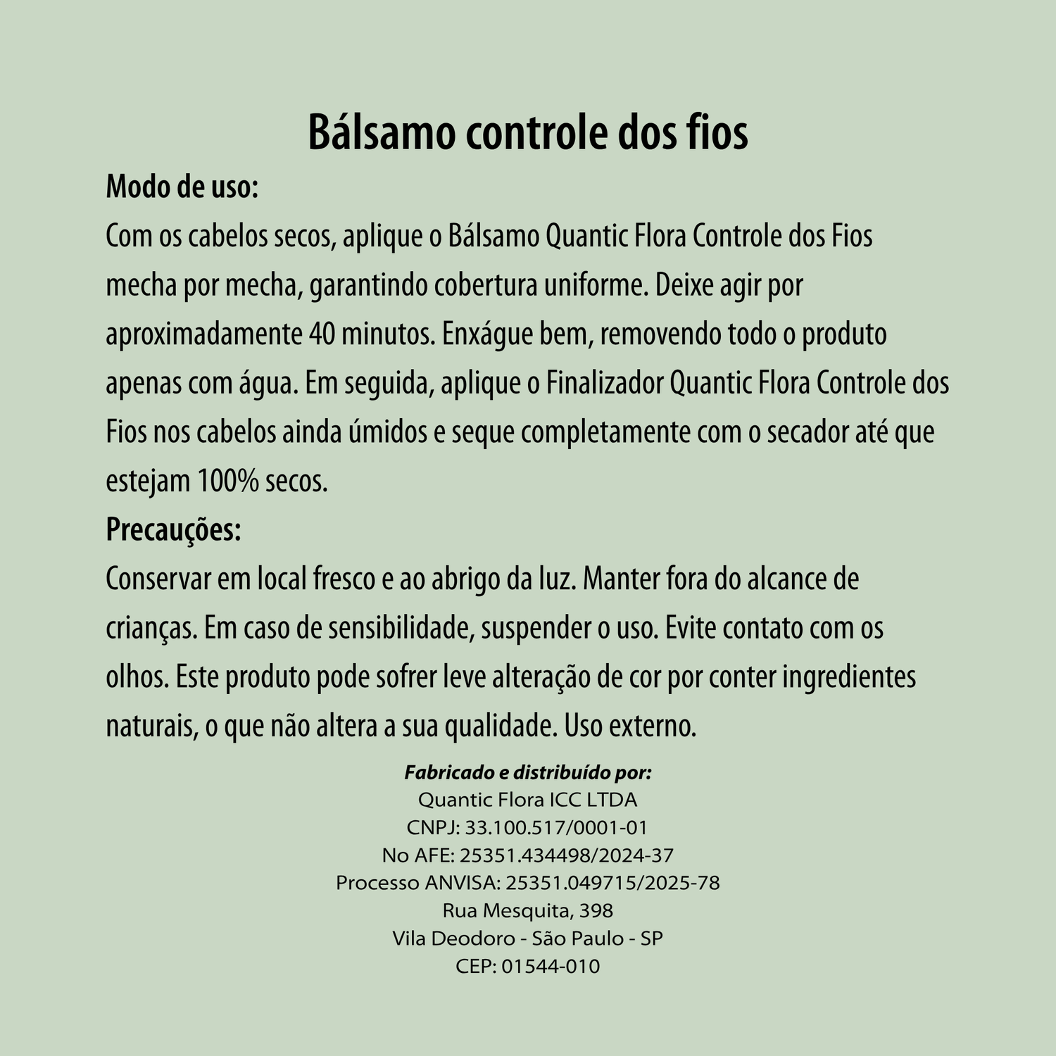 Bálsamo Controle dos Fios Quantic Flora – Restauração Profunda e Disciplina Inteligente - QUANTIC FLORA