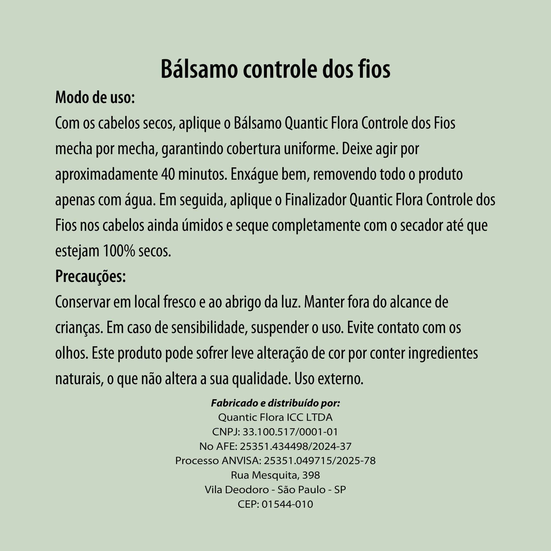 Bálsamo Controle dos Fios Quantic Flora – Restauração Profunda e Disciplina Inteligente - QUANTIC FLORA