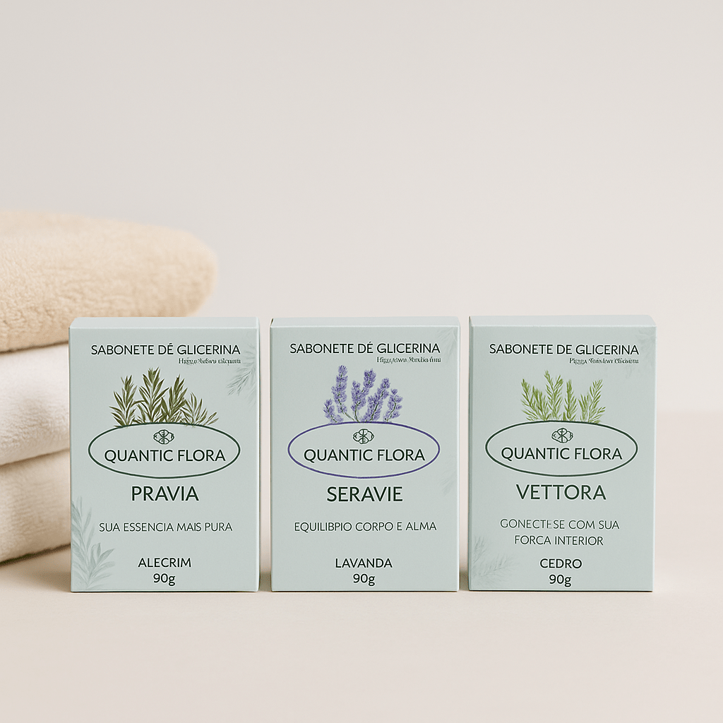 KIT PREMIUM - PRAVIA, SERAVIE E VETTORA - COM ÓLEO ESSENCIAL - QUANTIC FLORA