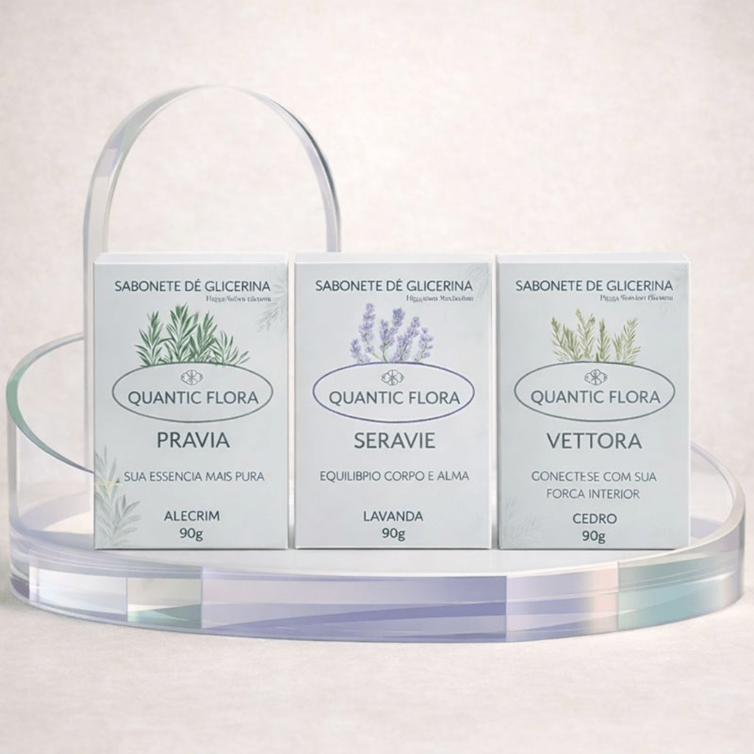 KIT PREMIUM - PRAVIA, SERAVIE E VETTORA - COM ÓLEO ESSENCIAL - QUANTIC FLORA