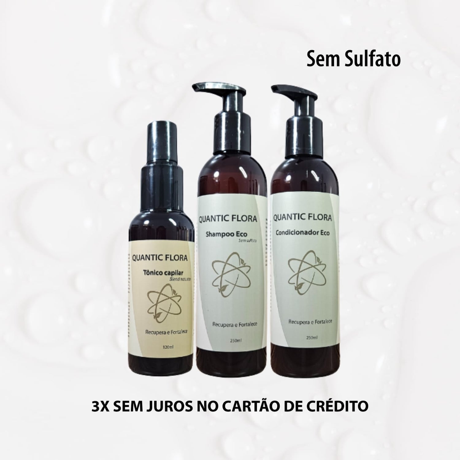 KIT TESLA ECO: FORÇA E RENOVAÇÃO MODERADA - CUIDADO NOTURNO - SEM SULFATO - QUANTIC FLORA