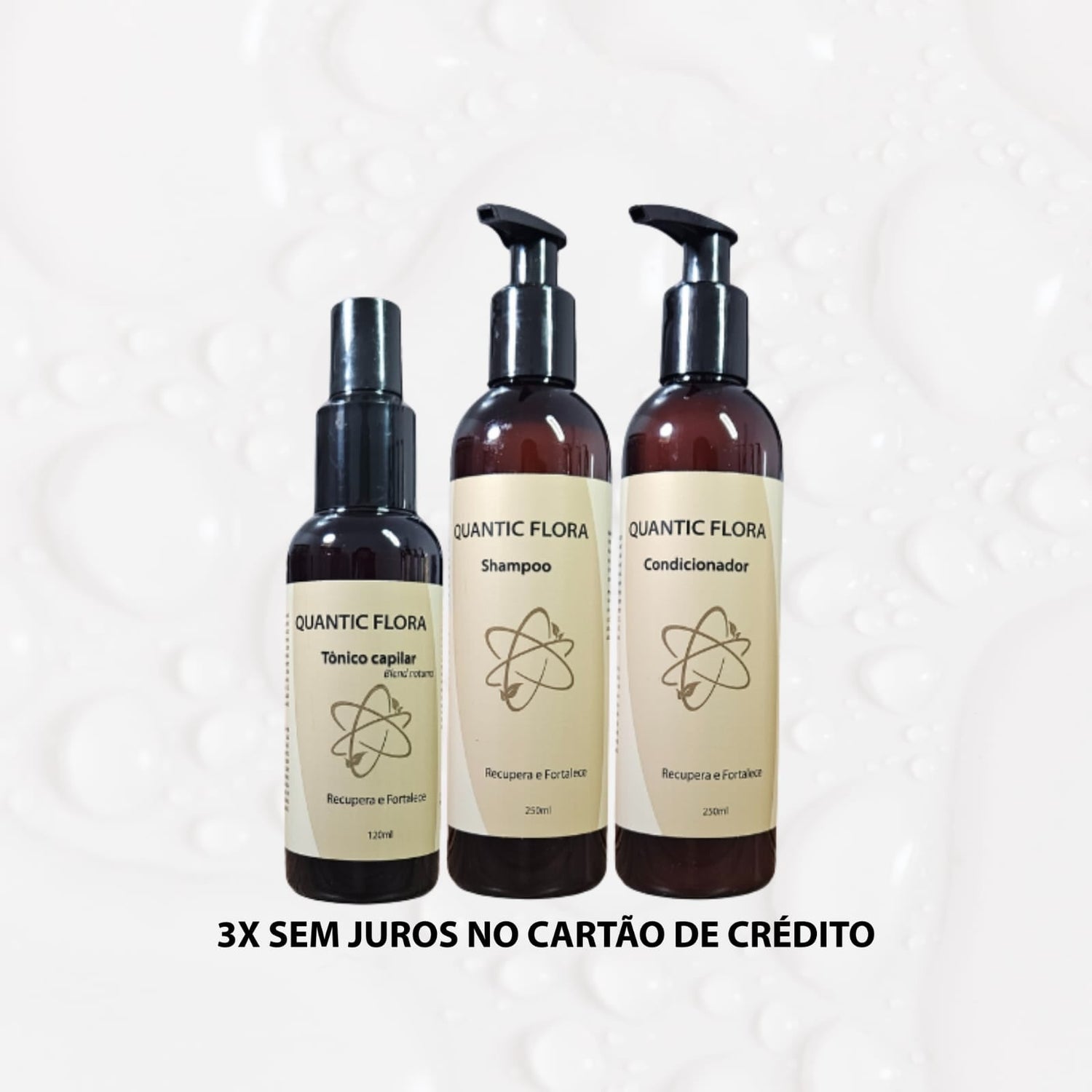 KIT TESLA: FORÇA E RENOVAÇÃO MODERADA - CUIDADO NOTURNO - QUANTIC FLORA