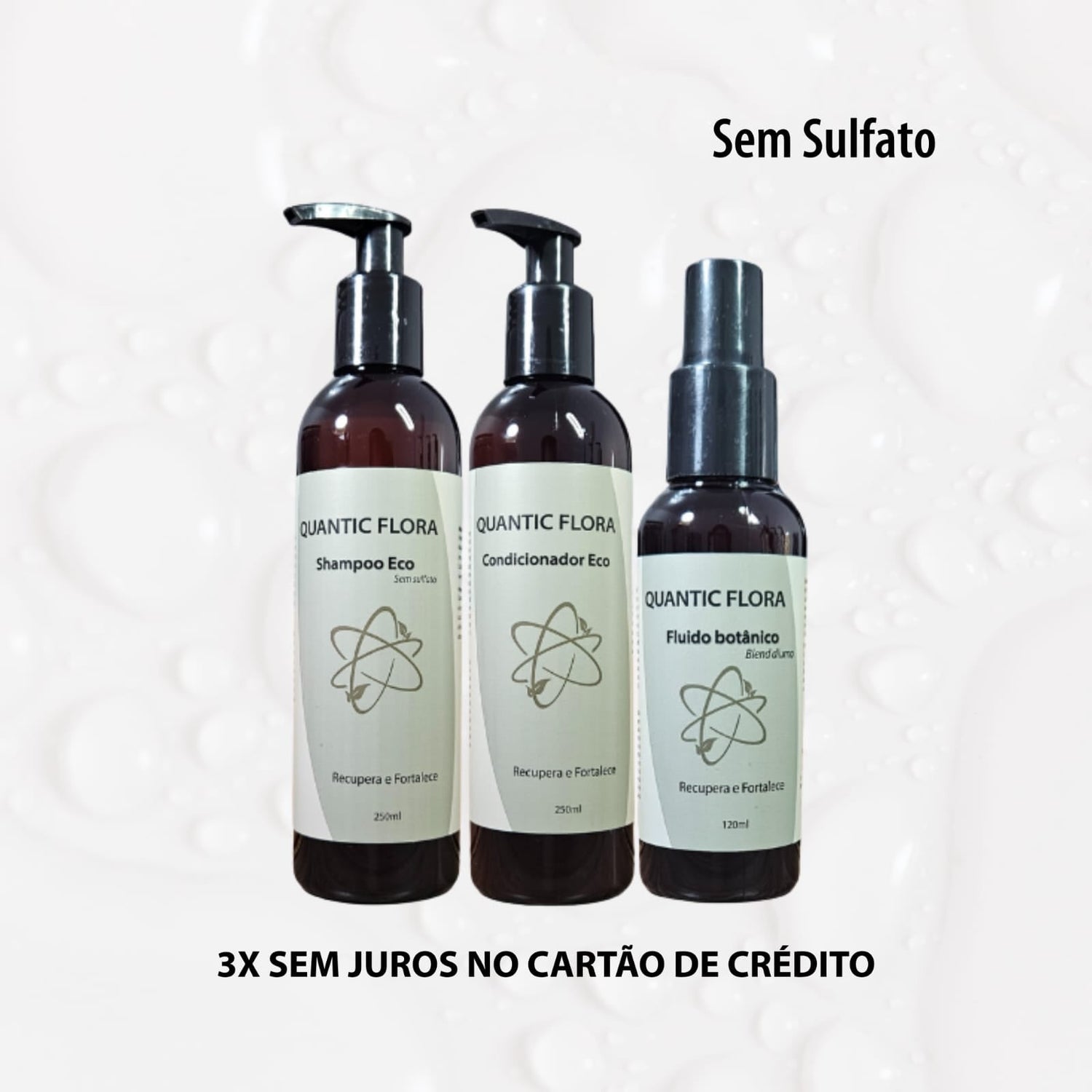 KIT TESLA II ECO: FORÇA E RENOVAÇÃO MODERADA - CUIDADO DIURNO - SEM SULFATO - QUANTIC FLORA