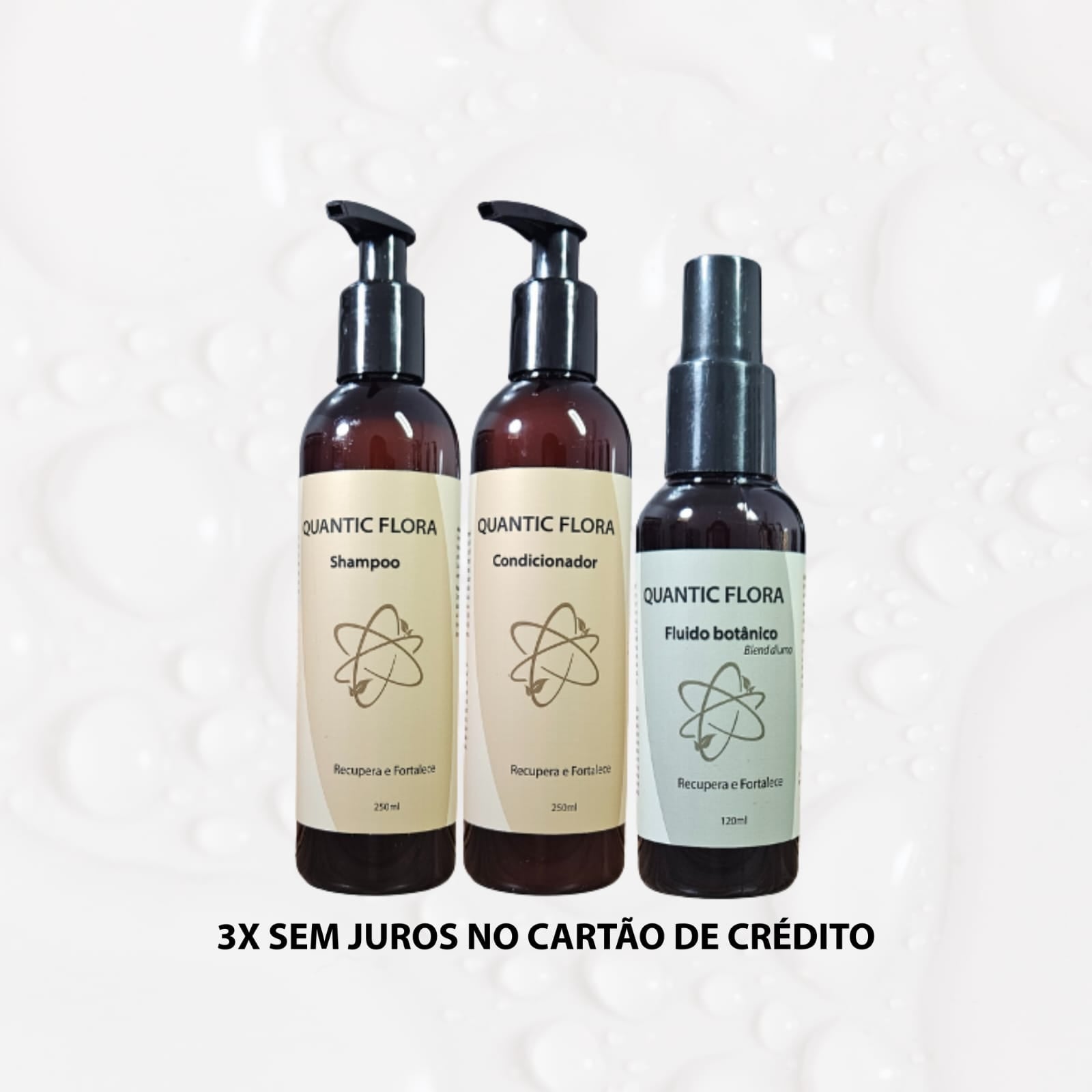 KIT TESLA II: FORÇA E RENOVAÇÃO MODERADA - CUIDADO DIURNO - QUANTIC FLORA