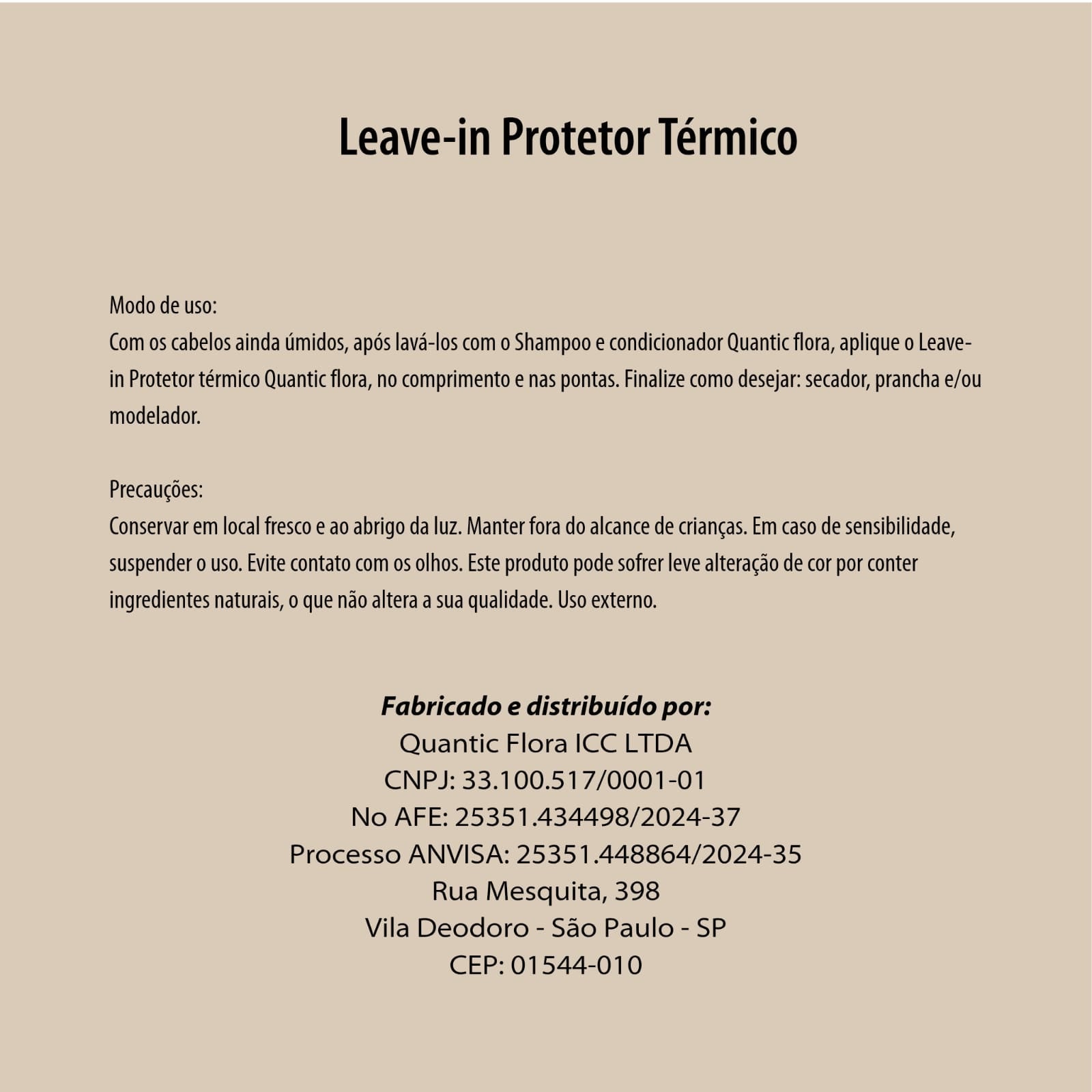 LEAVE - IN & PROTETOR TÉRMICO - EFEITO TOUCA DE CETIM - QUANTIC FLORA