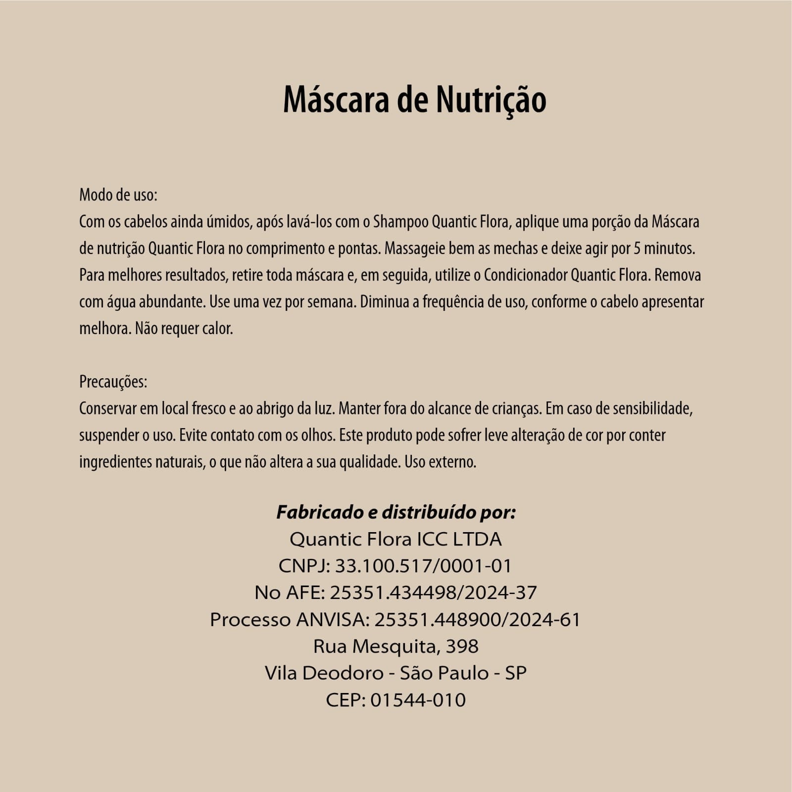 MÁSCARA DE NUTRIÇÃO - PERFEIÇÃO CAPILAR - QUANTIC FLORA