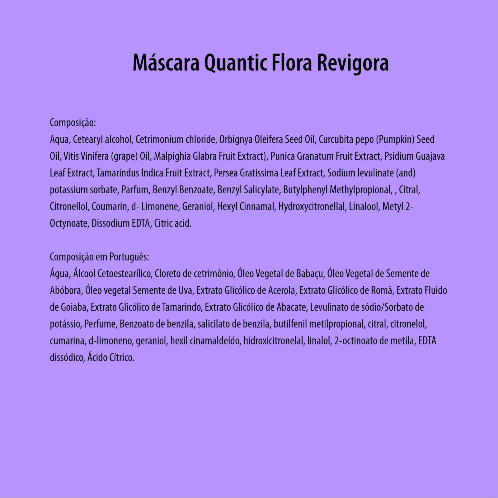 MÁSCARA DE REVITALIZAÇÃO BY DRA. JULIANA FRANZOTTI - QUANTIC FLORA