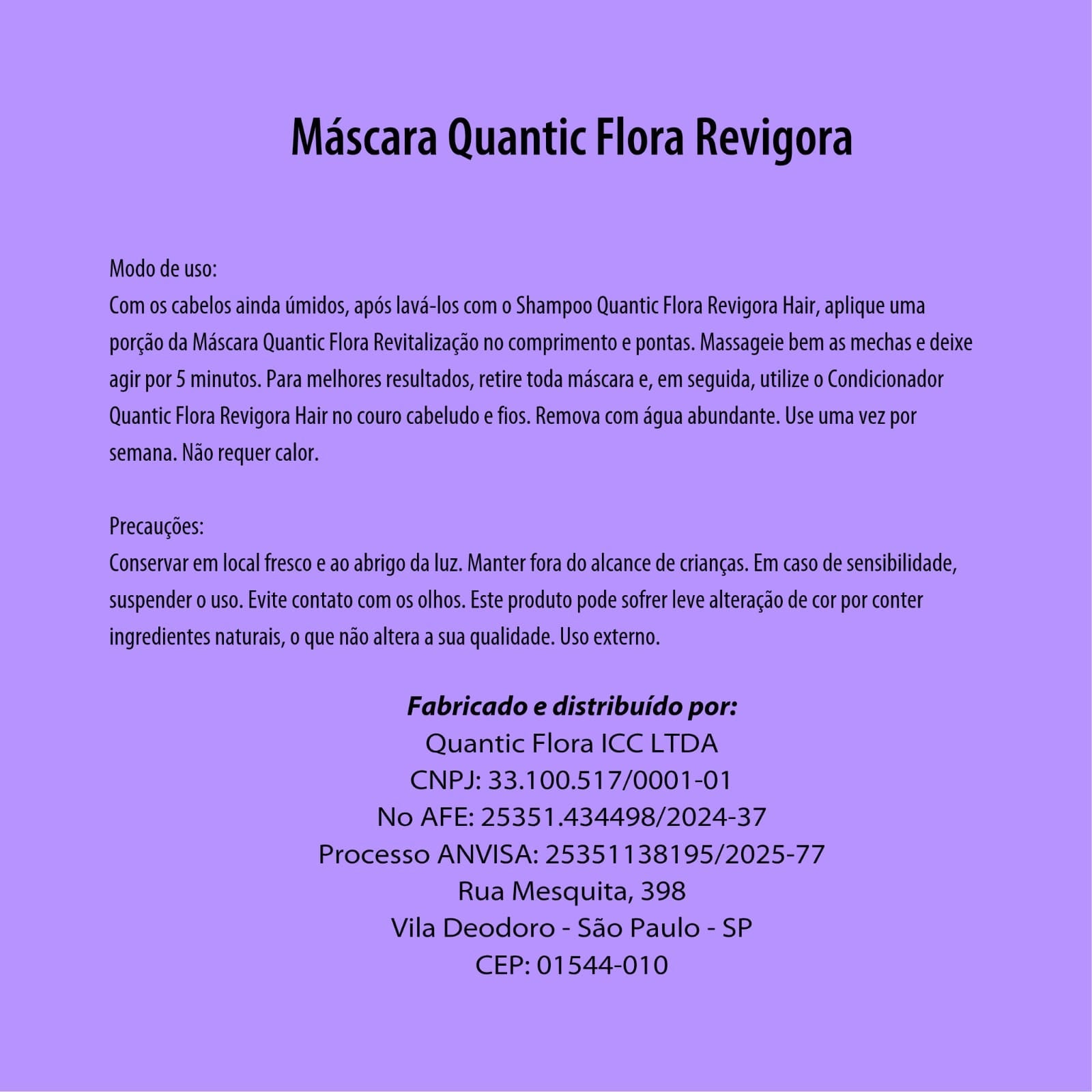 MÁSCARA DE REVITALIZAÇÃO BY DRA. JULIANA FRANZOTTI - QUANTIC FLORA