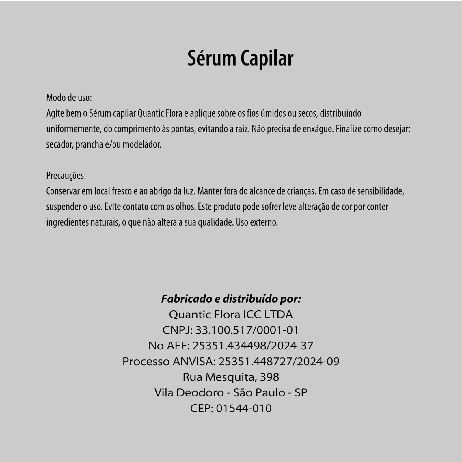 SÉRUM CAPILAR - FINALIZAÇÃO IMPECÁVEL - QUANTIC FLORA