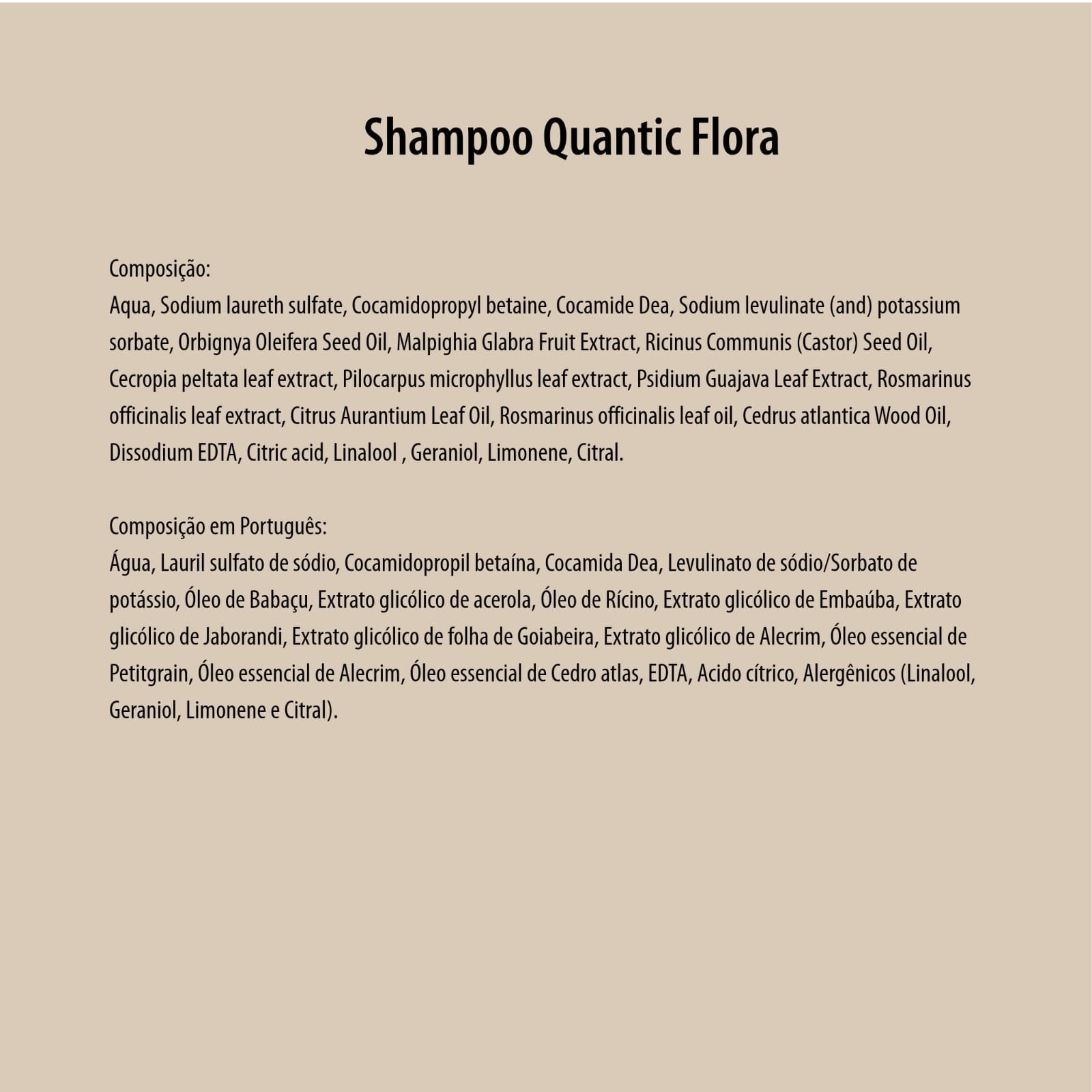 SHAMPOO RESTAURADOR E FORTALECEDOR - QUANTIC FLORA