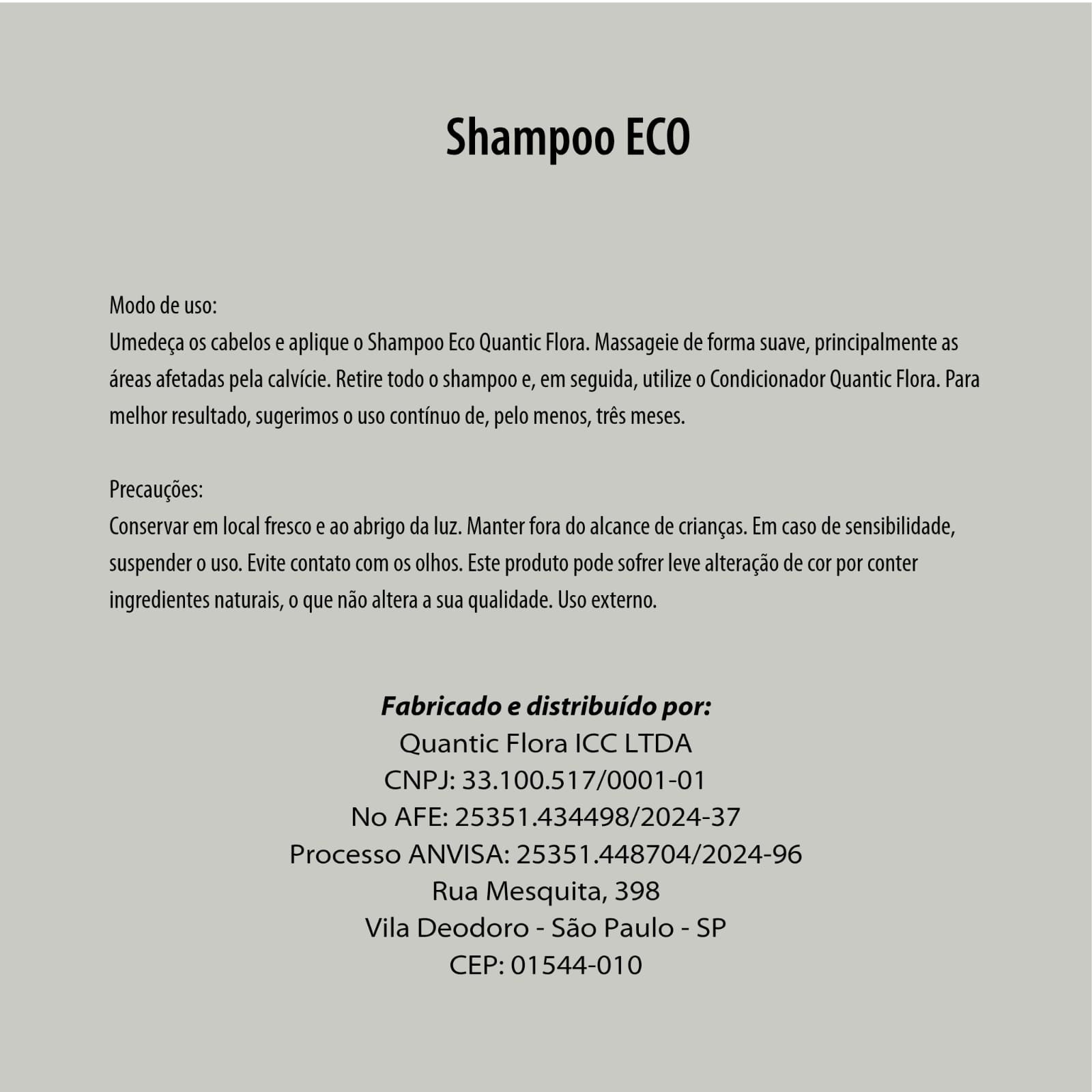 SHAMPOO RESTAURADOR E FORTALECEDOR - SEM SULFATO - QUANTIC FLORA
