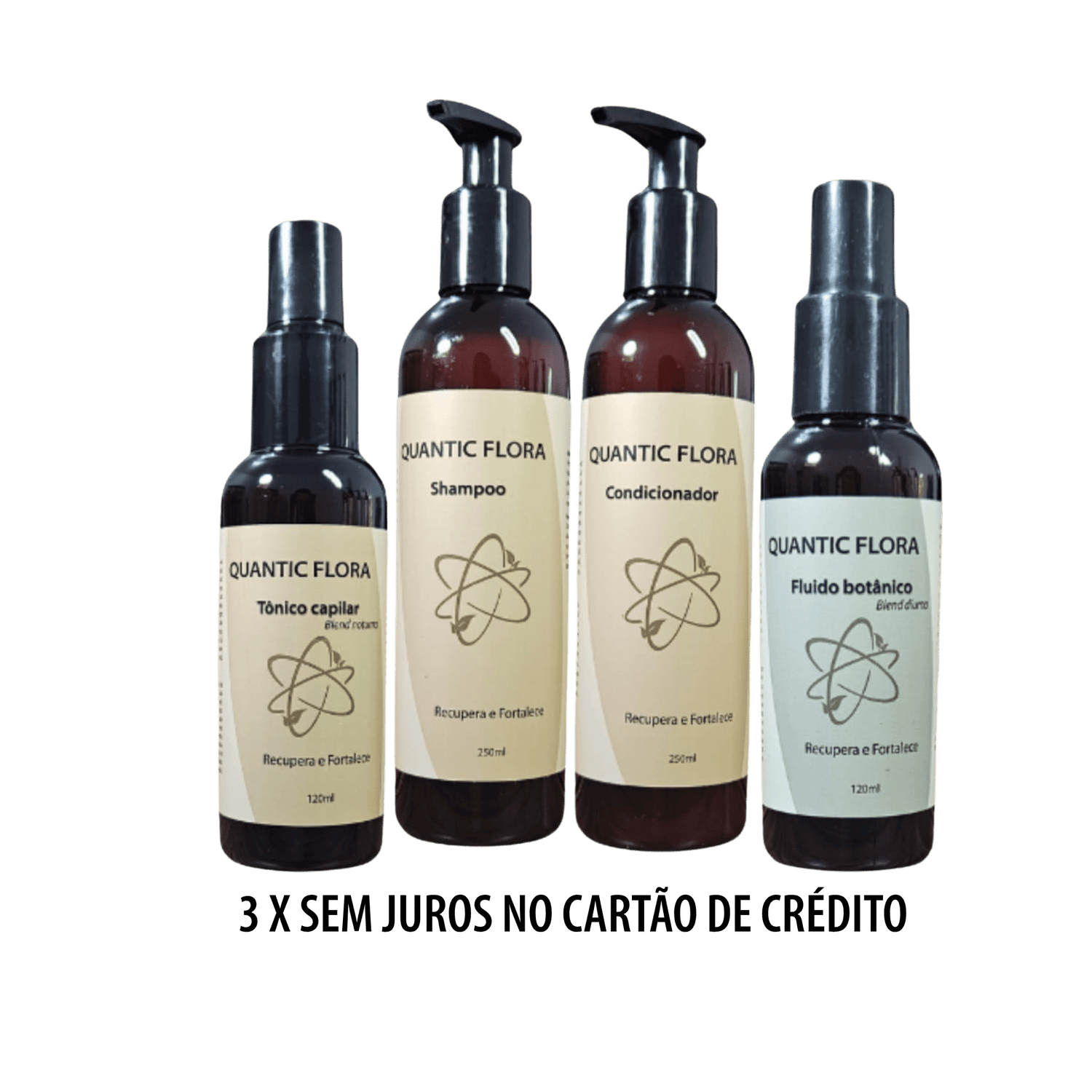 SUPER KIT TESLA: FORÇA E RENOVAÇÃO INTENSA - CUIDADO 24h - QUANTIC FLORA