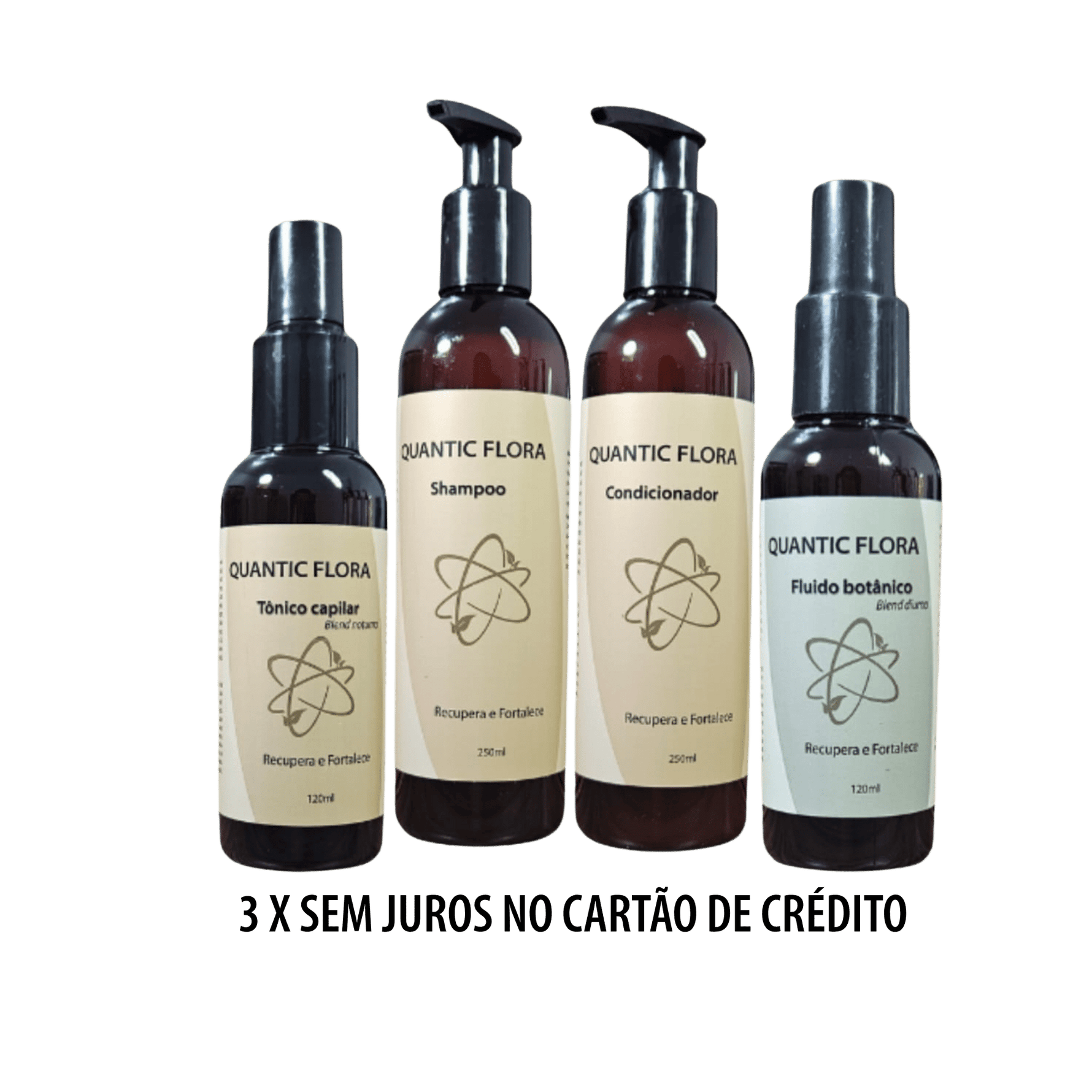 SUPER KIT TESLA: FORÇA E RENOVAÇÃO INTENSA - CUIDADO 24h - QUANTIC FLORA