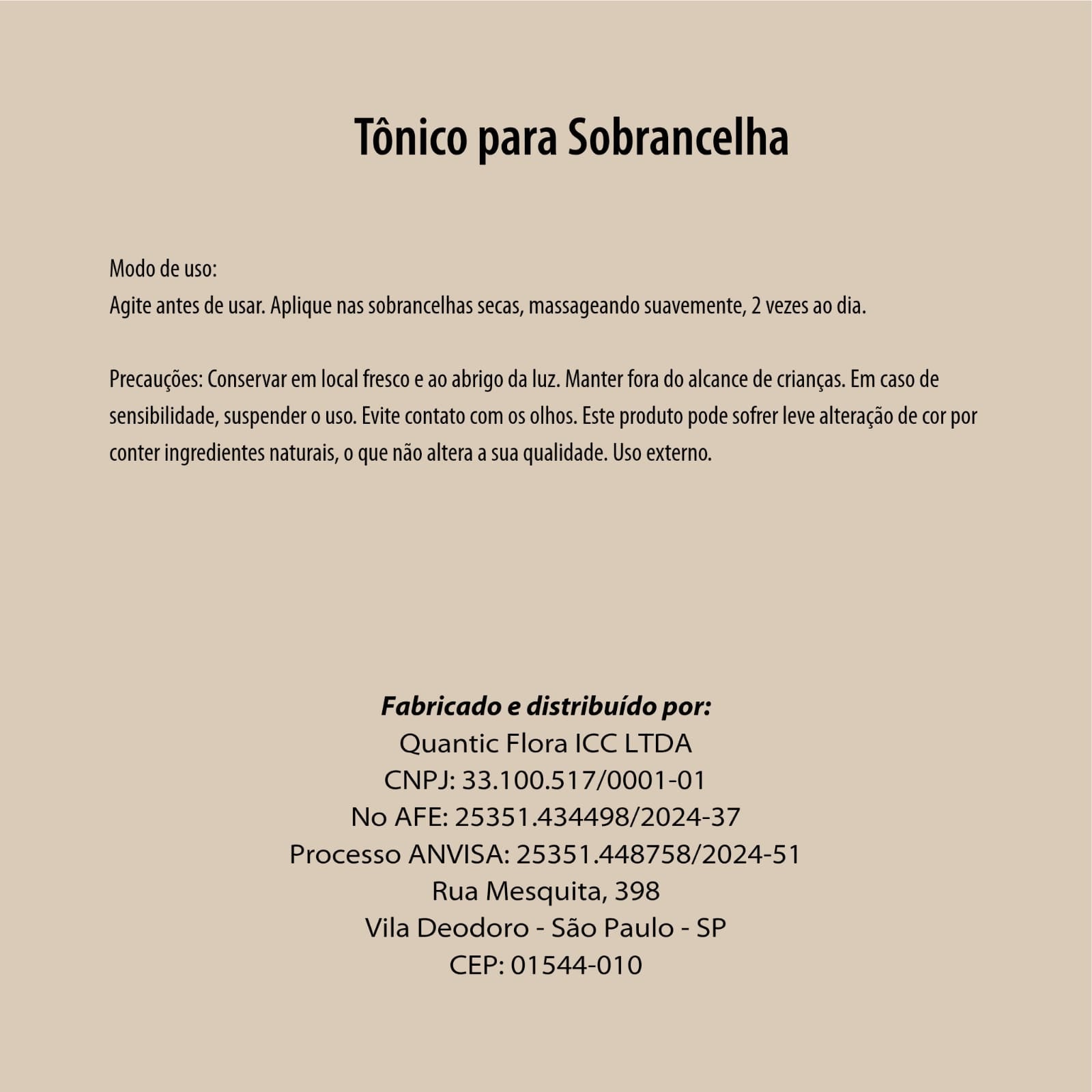 TÔNICO PARA SOBRANCELHA - QUANTIC FLORA